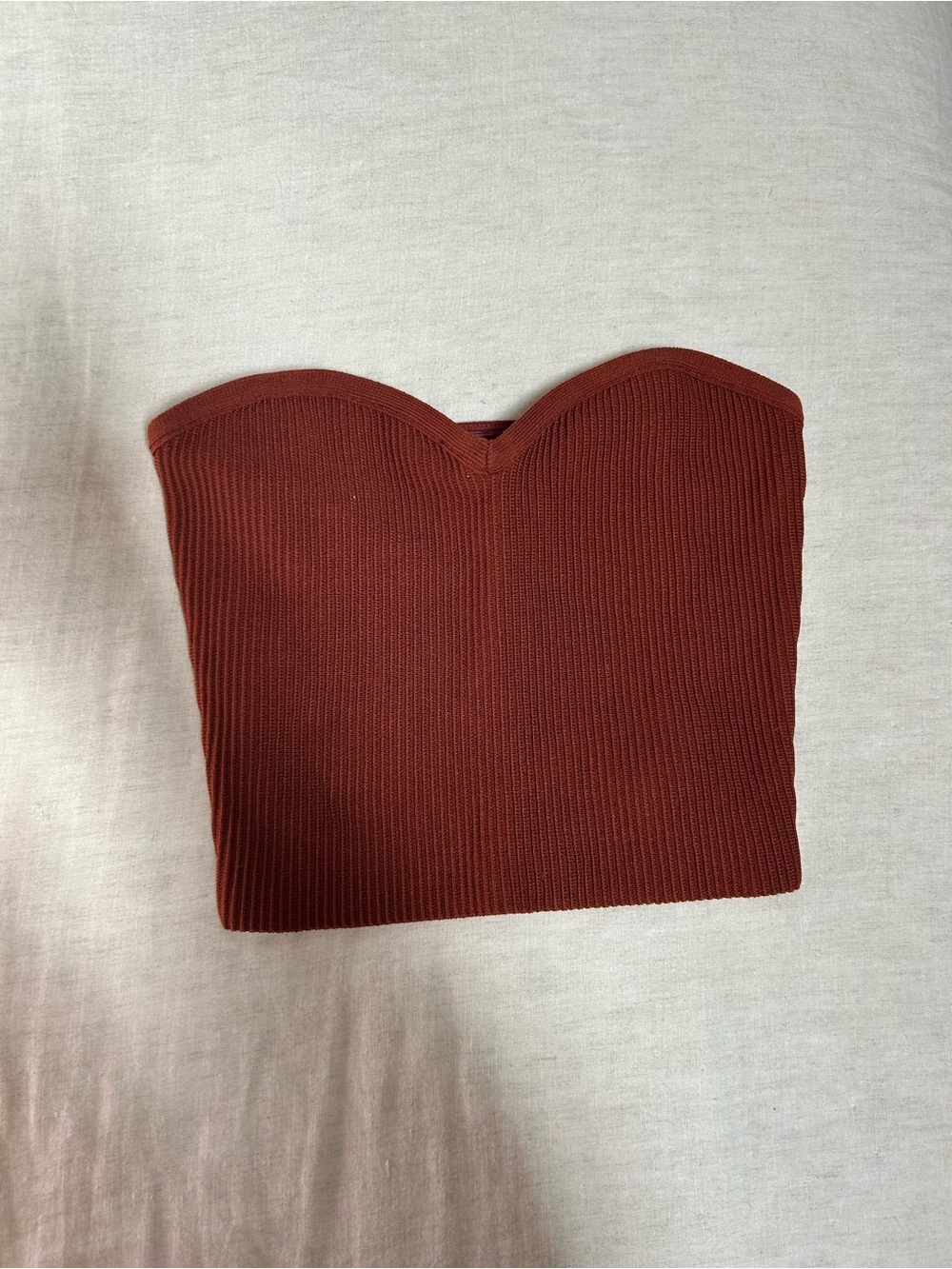Women’s aritzia Strapless Ribbed Crop Top - Rust